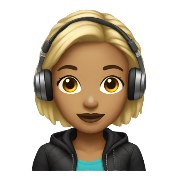 female light skin black Dj sticker