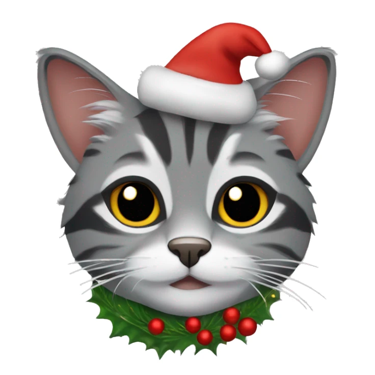 Grey coon cat christmas sticker
