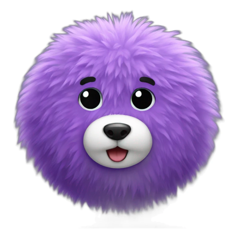 purple fur ball sticker