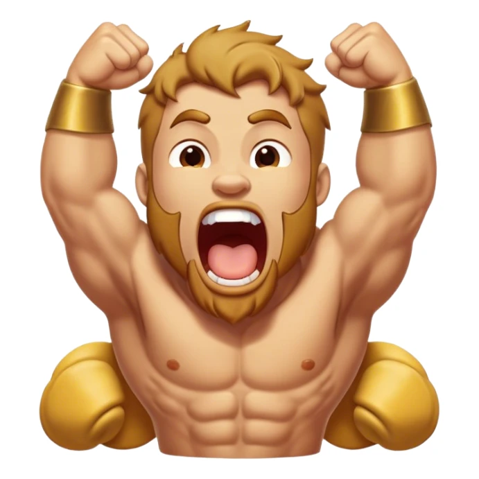 Cinematic Realistic Hercules Portrait, head tilted slightly with a dramatic, wide-open yawn, revealing a moment of relaxed strength. The lifelike textures of his powerful form and subtle, sunlit highlights emphasize his heroic presence even in a state of casual repose. sticker