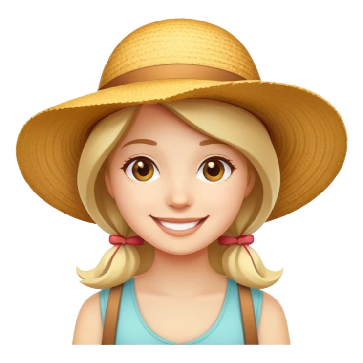 girl with a sunhat, smiling sticker