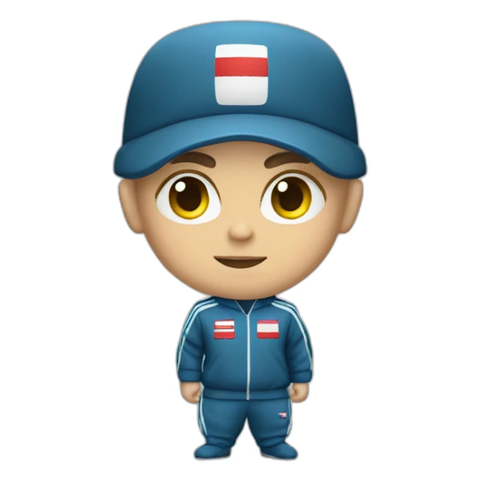 slavic army midget stands in a track suit sticker