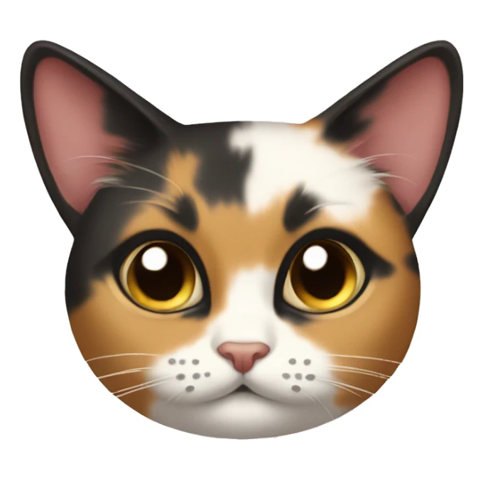 Calico cat with a coquette bow sticker