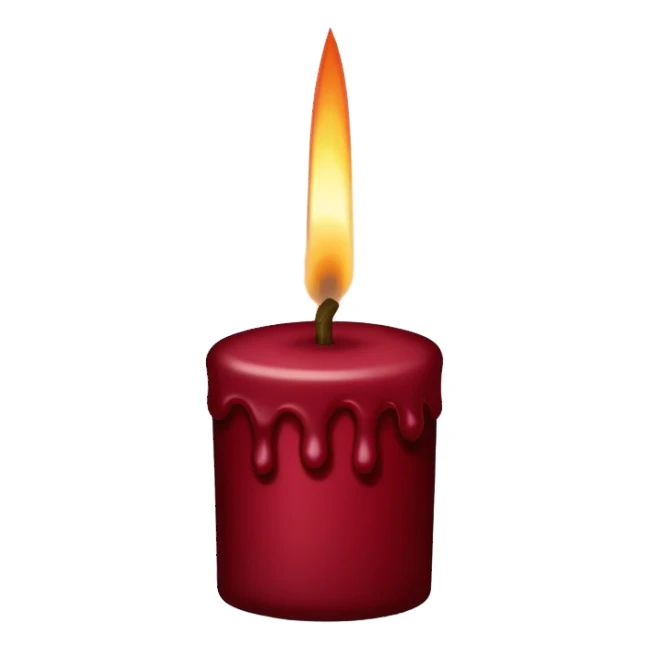 Dark red velvet candle sticker