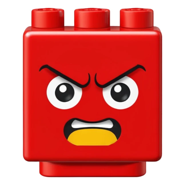 angry lego block sticker