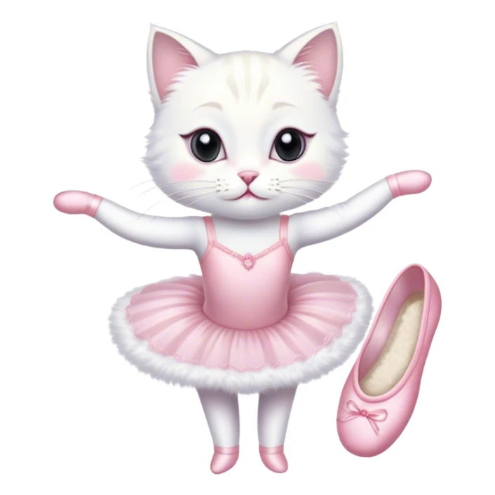 Ballerina white cat sticker