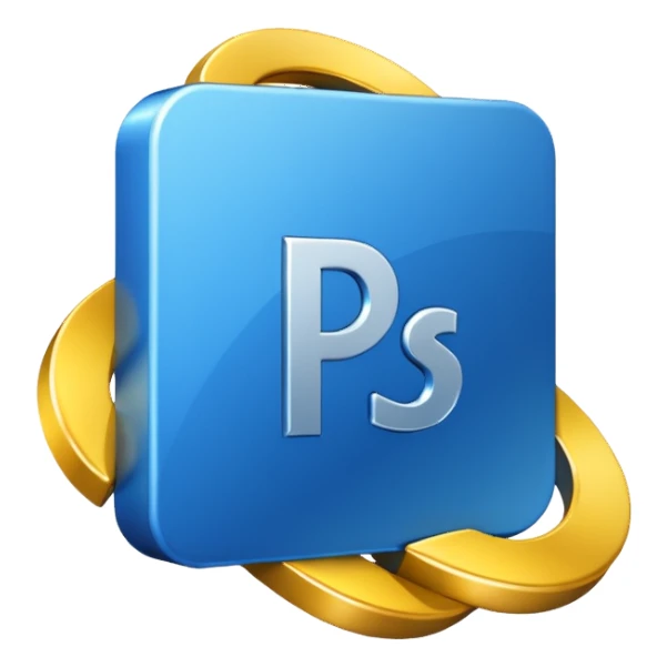 crea los logos de photoshop, ilustrador, visual studio code con estilo 3D sticker