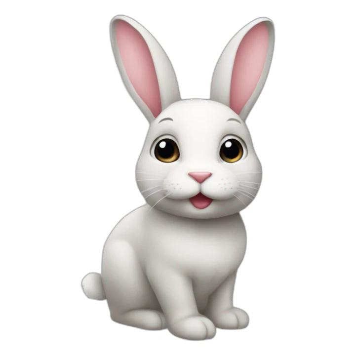 Lapin sur chat sticker