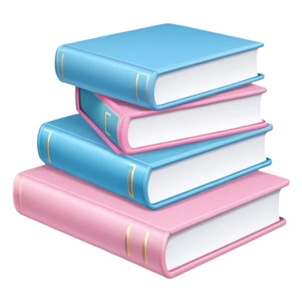 books light pink and light blue sticker