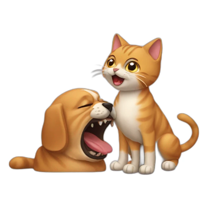 cat eat dog sticker
