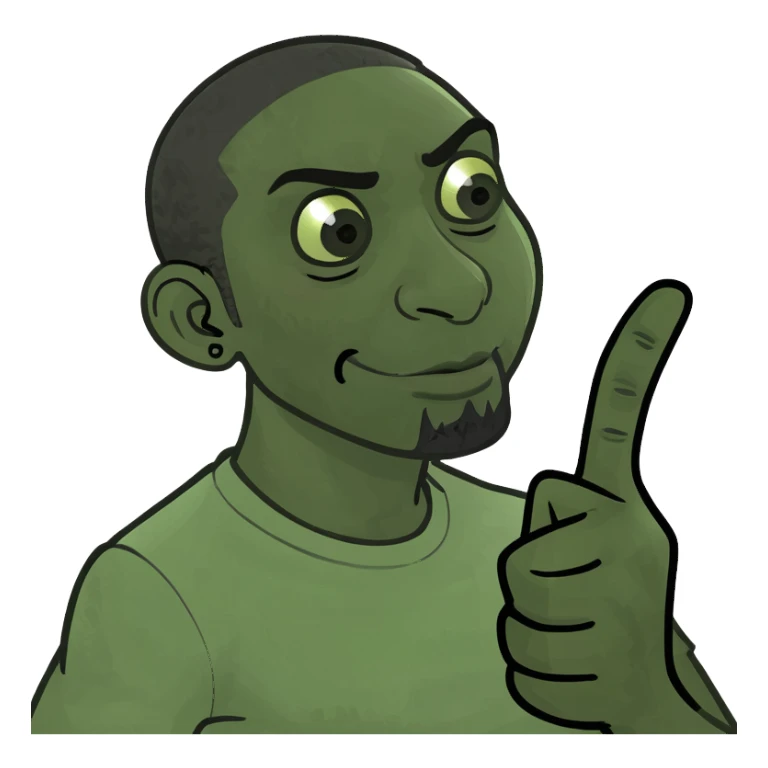 Black dude sticking up middle finger sticker