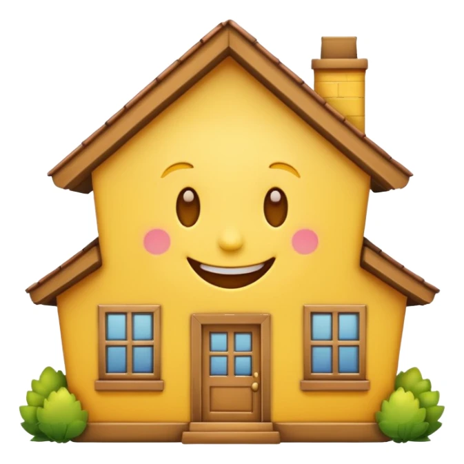 simple and friendly house emoji sticker
