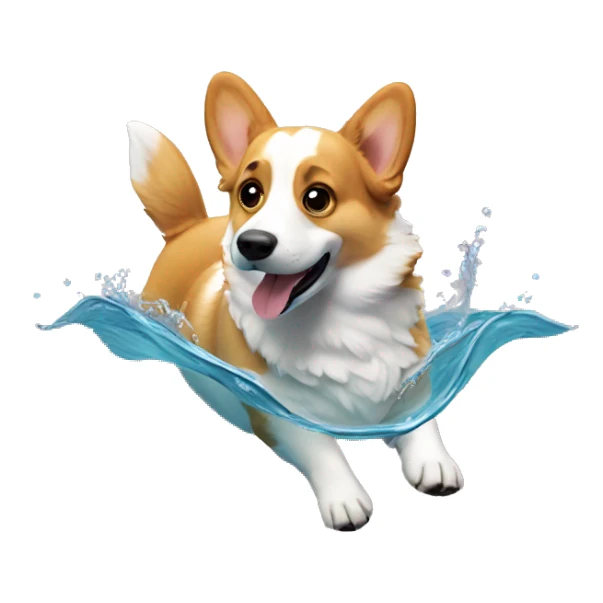 Corgi swimming sticker