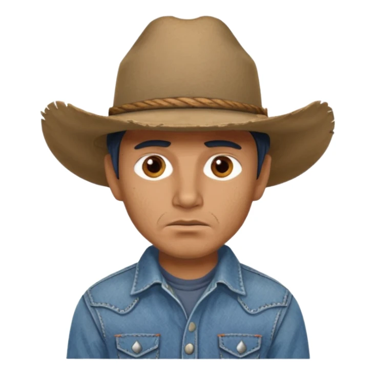 a cowboy with 1000 yard, stare sticker