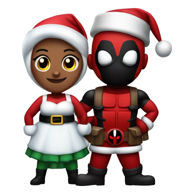 Deadpool as Santa and Wolverine as Mrs.Clause sticker