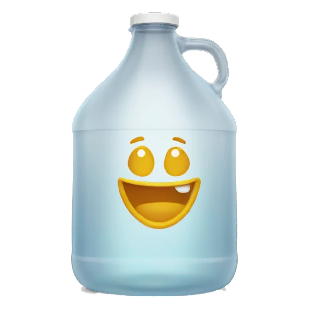 transparent plastic jug with "bonk" on it sticker