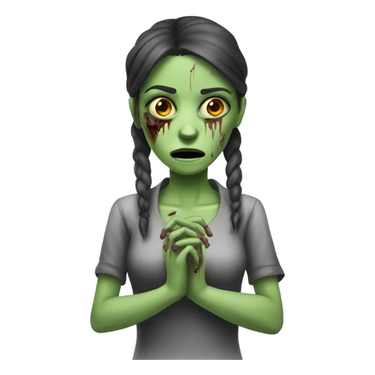 Zombie girl with hands sticker