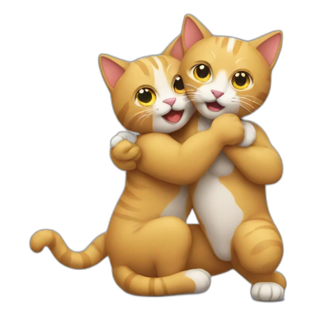 Two cats wrestling sticker