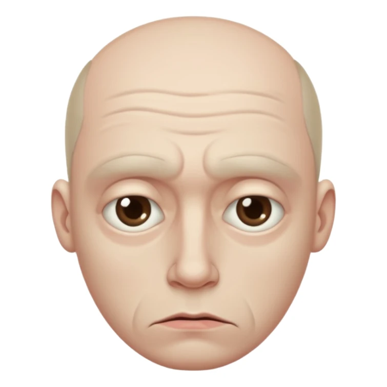 a gloomy, sad, ugly man sticker