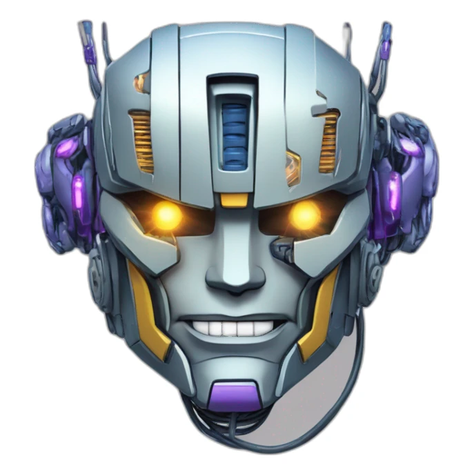 friendly transformers robot style AI with brain showing, circuit wires lightning explosion overwhelmed anime style sticker