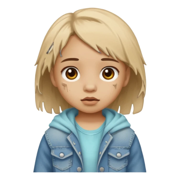 begger little girl sticker