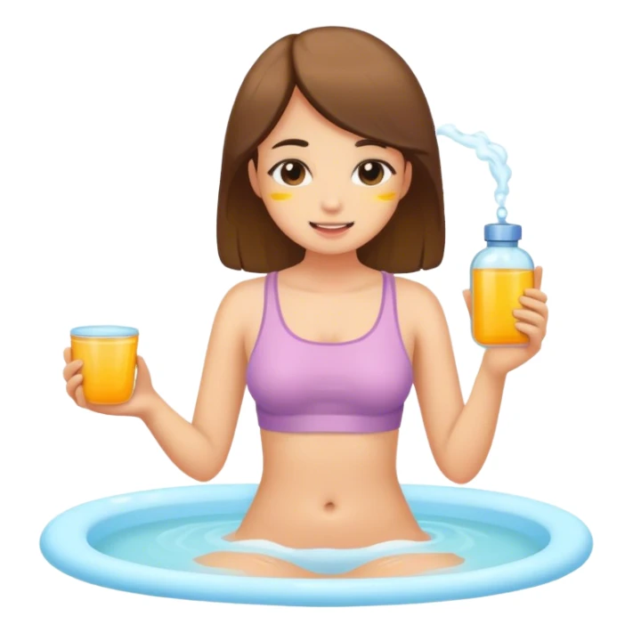a girl doing self-care routine sticker