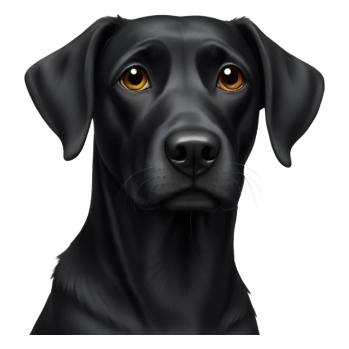 realistic black dog portrait sticker
