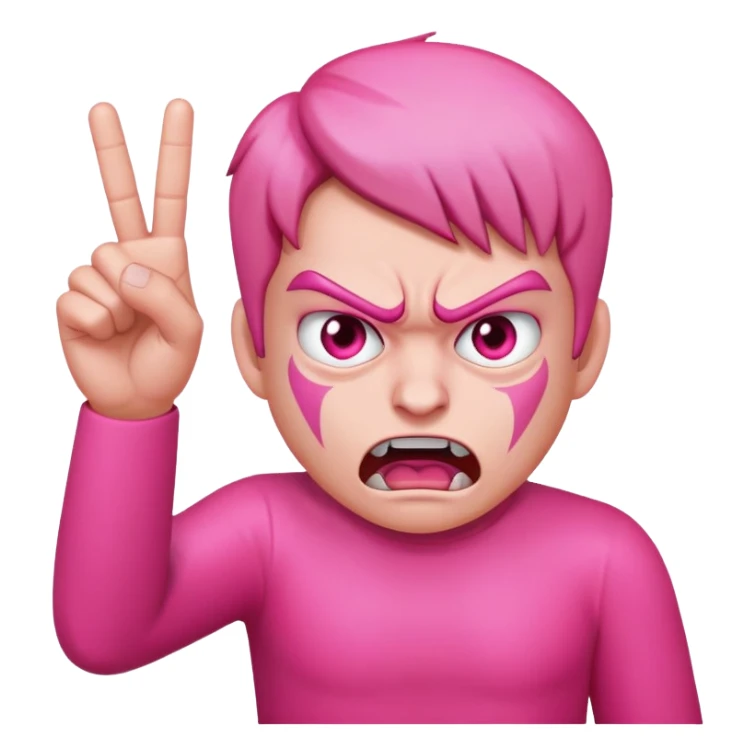 pink skin flipping off sticker