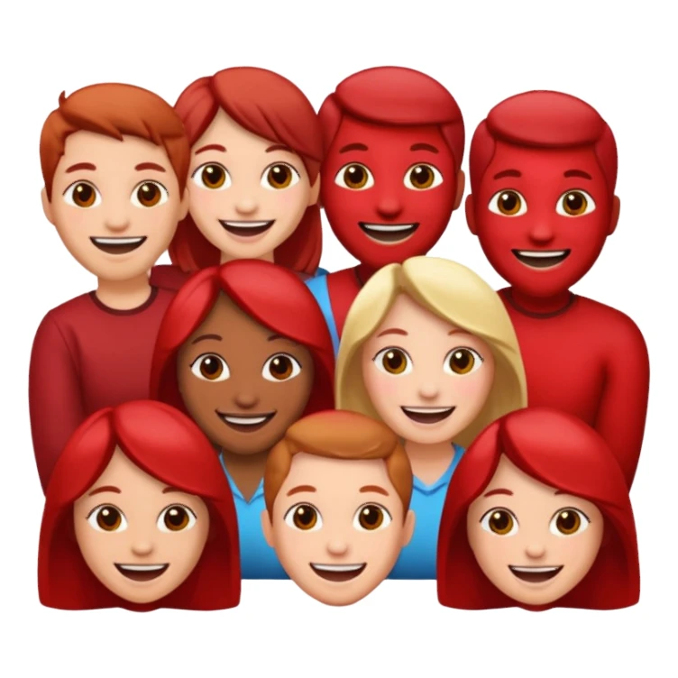 Red group peoples  sticker