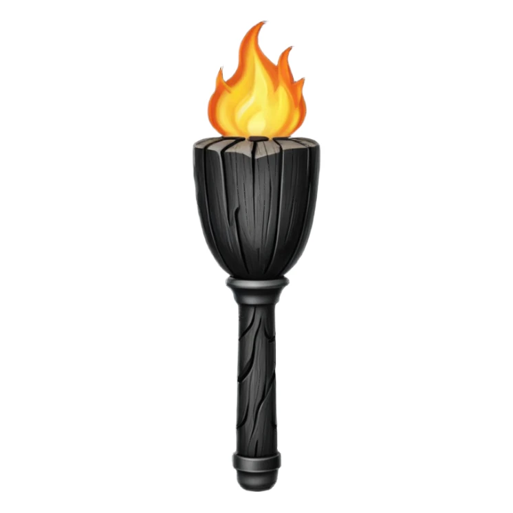 black wooden torch sticker