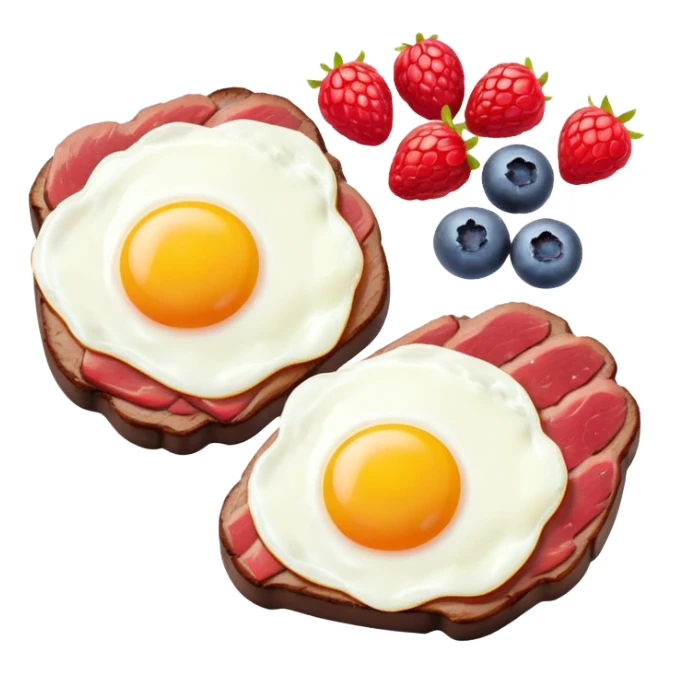 Steak, eggs and berries sticker