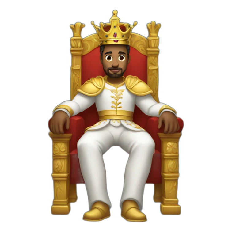 king sitting on a throne sticker