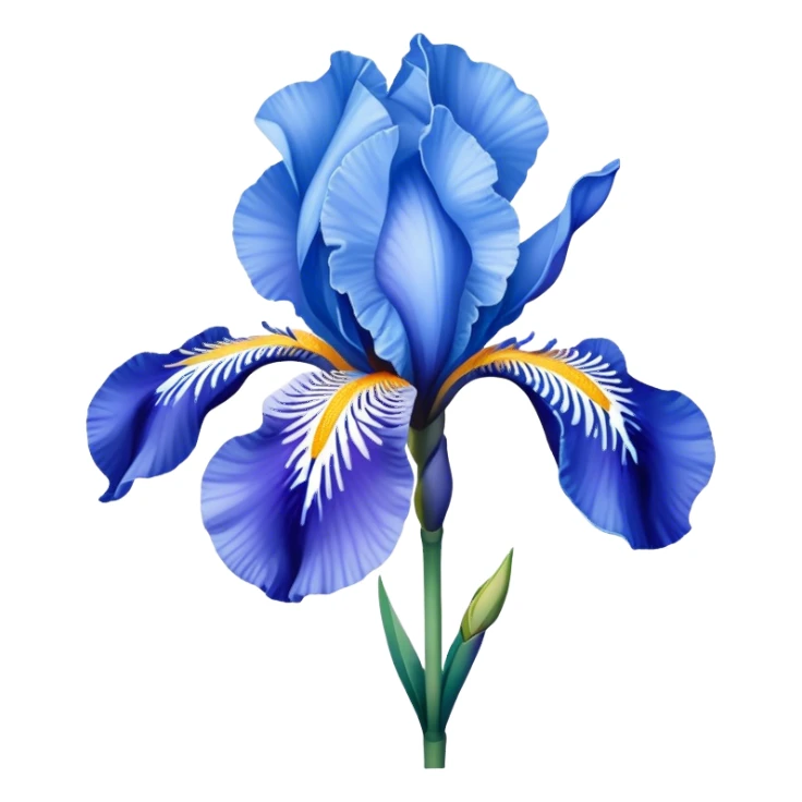 single Sky Blue Iris, straight stem sticker