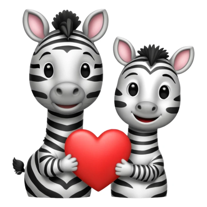 Zebra holding an i love you sign sticker