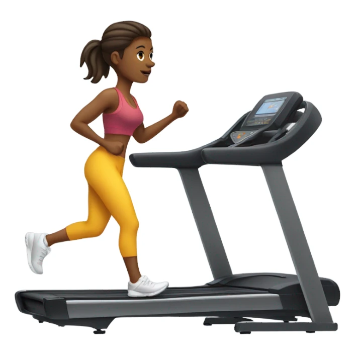 Lady walking on treadmill sticker