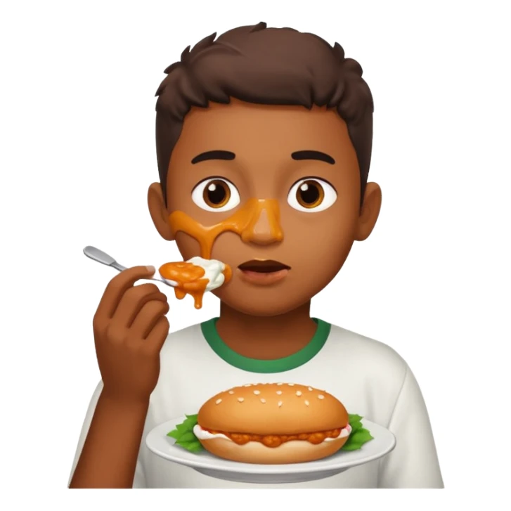 A boy eating vadapav sticker