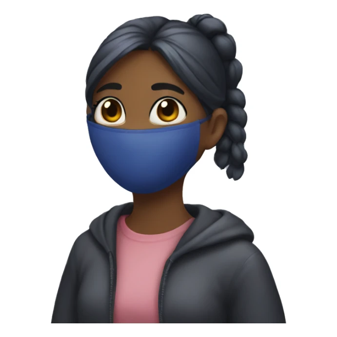 A girl whit Facebook mask sticker
