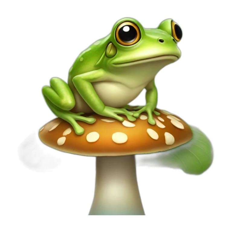 Frog on a mushroom sticker