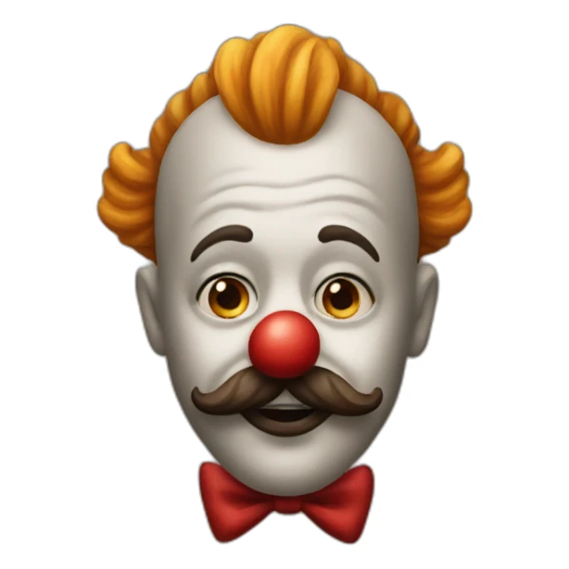 Clown with moustache and forelock sticker