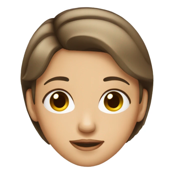 Girl with bob cut brown hair sticker