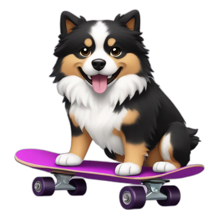 Lapphund on a skateboard sticker