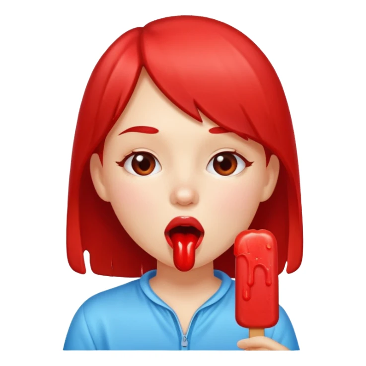 Girls licks popsicle  sticker