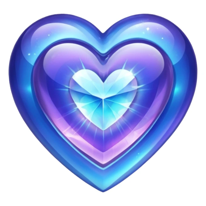 heart with a crystal indigo effect sticker