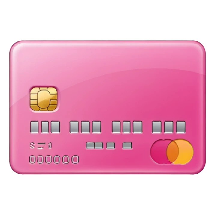 pink credit card sticker