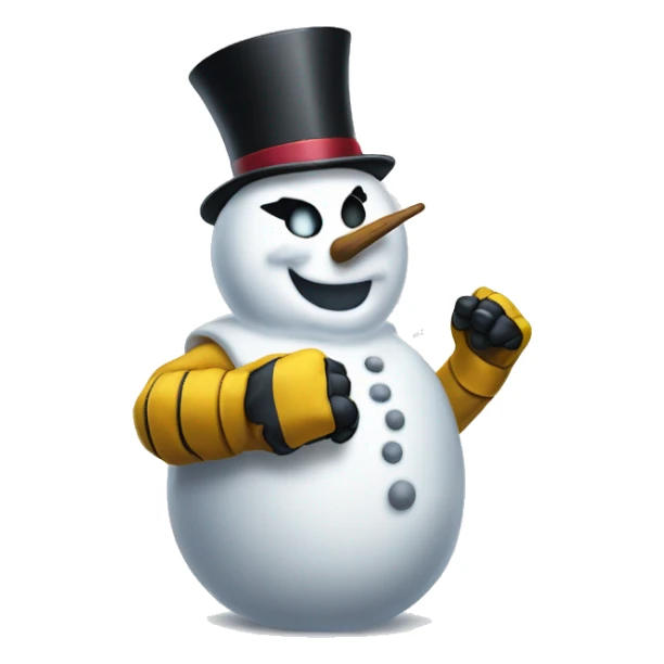 Snowman with marvel’s wolverine metal claws sticker