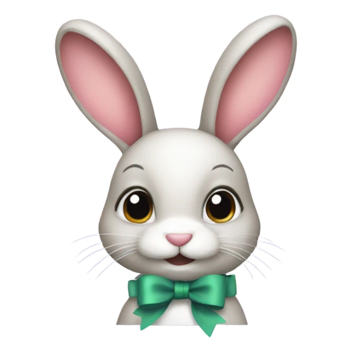 bunny with a bow sticker