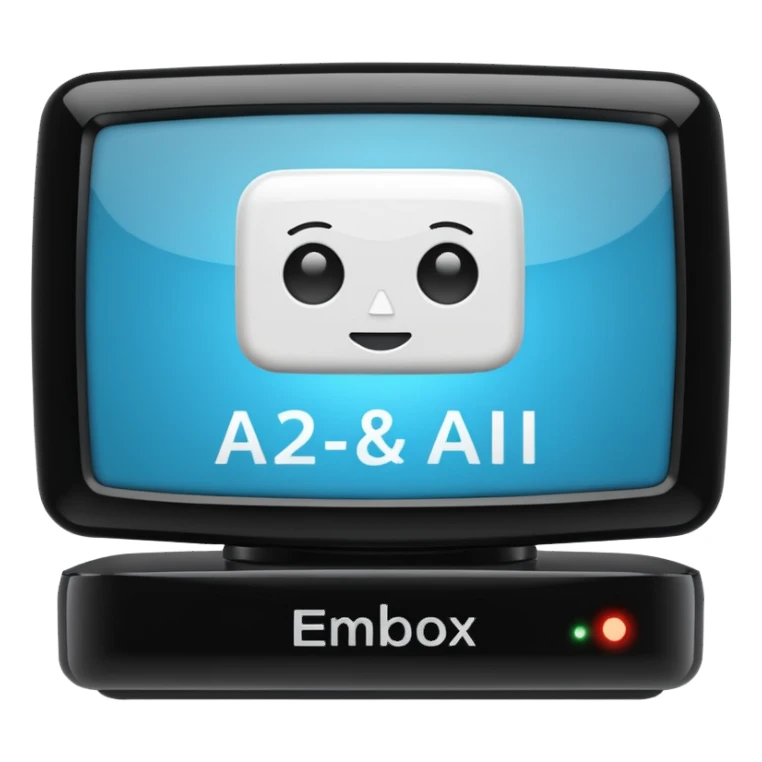 A 2d TV box facing the camera that reads AI sticker