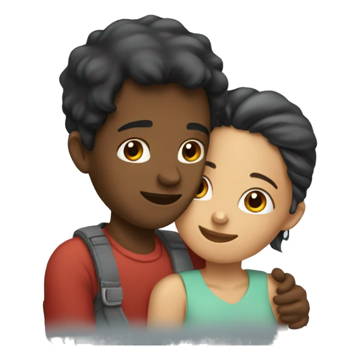 A girl and a boy cuddling sticker