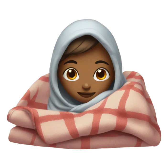 Cozy girl with blanket  sticker