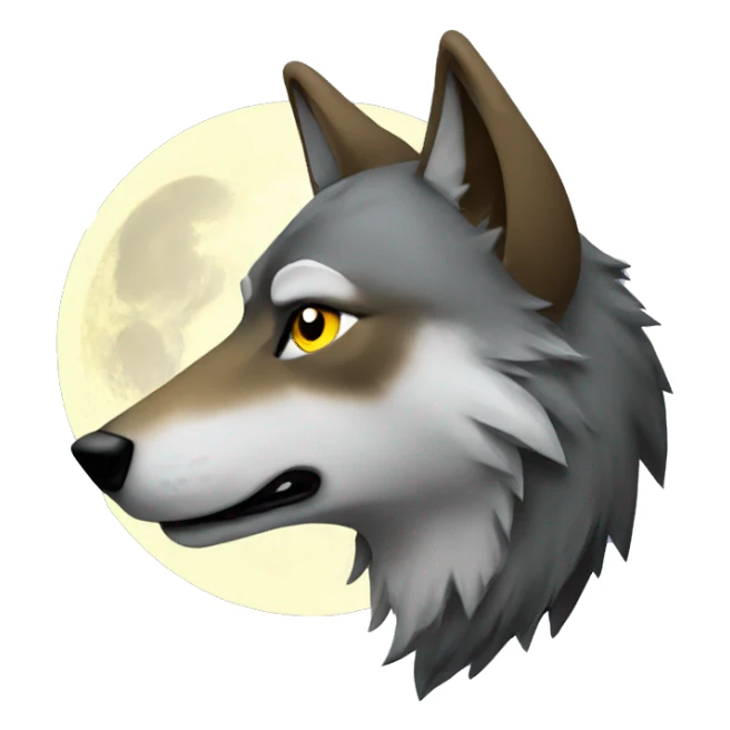 Wolf to moon sticker